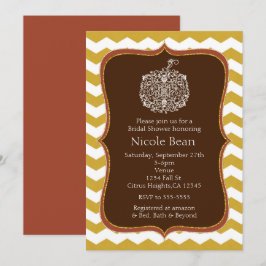 Höstpumpa & Guld Chevron Elegant Inbjudan