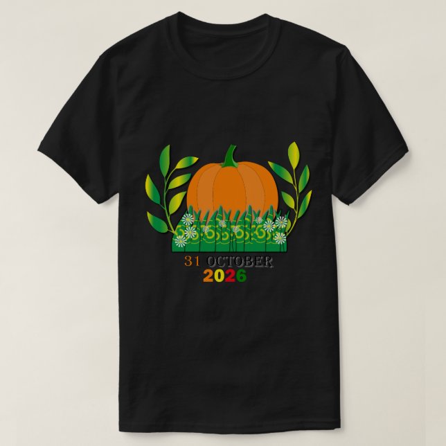 Höstpumpa Halloween - 31 oktober 2026 T Shirt (Design framsida)