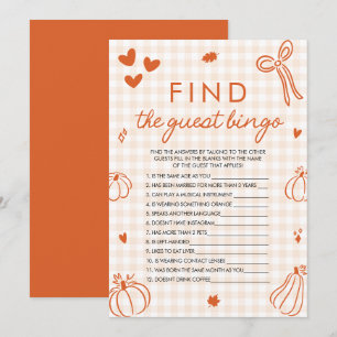 Höstpumpa Hitta Gäst Bingo Baby Shower-spel Inbjudningar