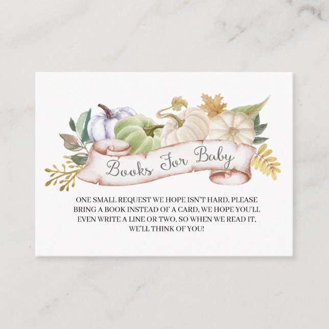 Höstpumpa Höstböcker för Bebis Inneslutningskort Tilläggskort (Framsida)