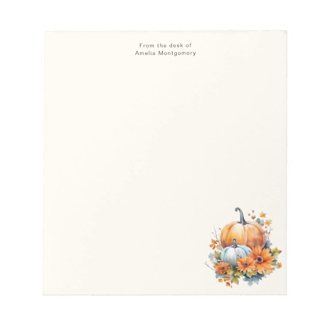 Höstpumpa med blommor och blommor anteckningsblock (Framsida)