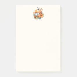 Höstpumpa med blommor och blommor post-it block