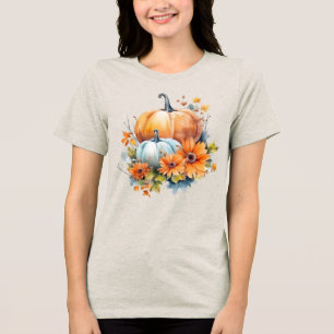 Höstpumpa med blommor och blommor t shirt