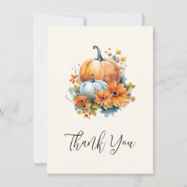Höstpumpa med blommor och blommor tack kort