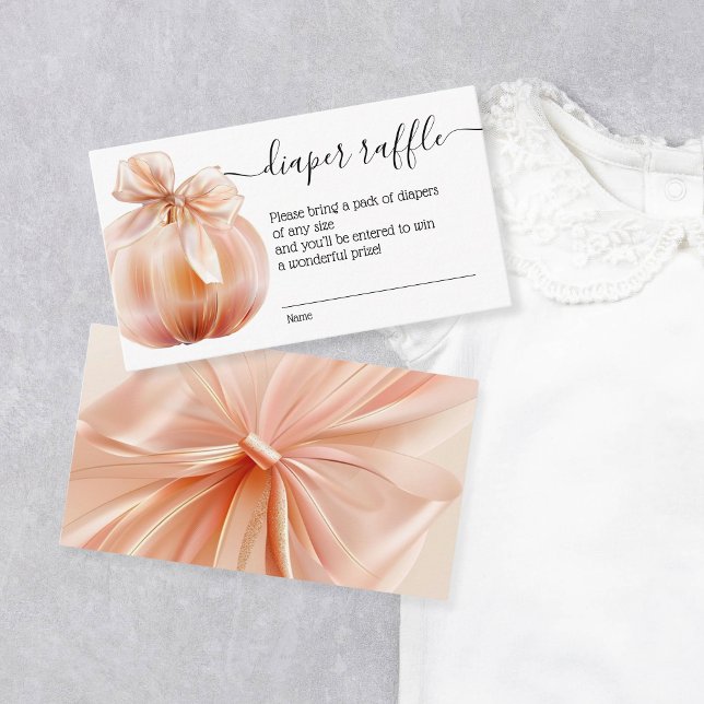 Höstpumpa med blyhaltigt omslag tilläggskort (satin pumpkin with a bow)