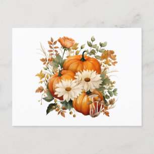 Höstpumpa och blombild helg vykort
