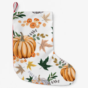 Höstpumpa och orangar mönster liten julstrumpa