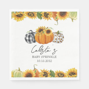 Höstpumpa och solros Baby Sprinkle Pappersservett