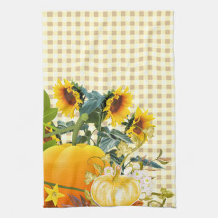 Höstpumpa på Gingham   Kökshandduk