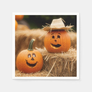 Höstpumpa på hay Bale Pappersservett