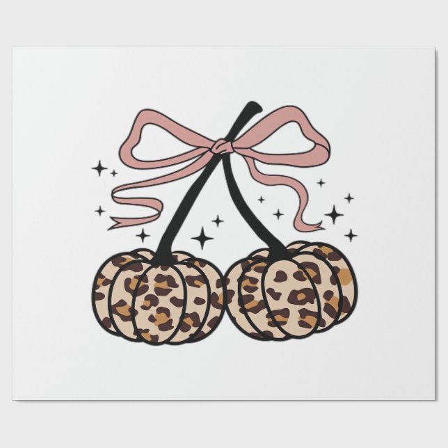 Höstpumpa, pumpa körsbär, leopardpumpa, P Presentpapper (Platt)