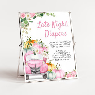 Höstpumpa Rosa Lastbil Natt Diapers Skylt