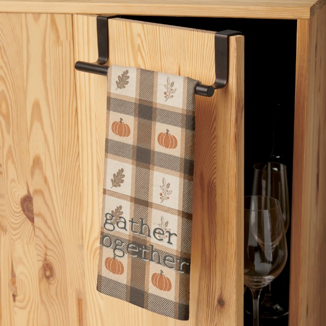 Höstpumpa Rutigt Kökshandduk (Thirds Fold)