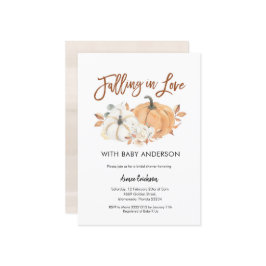 Höstpumpa som sjunker i Kärlek babybojinbjudan Inbjudningar