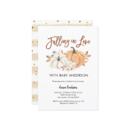 Höstpumpa som sjunker i Kärlek babybojinbjudan Inbjudningar