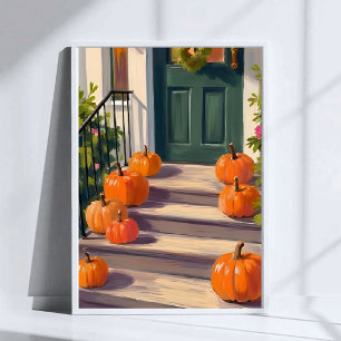Höstpumpa stoop Höst tackgivelse Målning Poster
