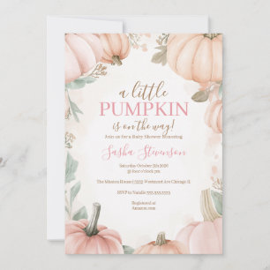 Höstpumpa vattenfärg baby shower inbjudningar