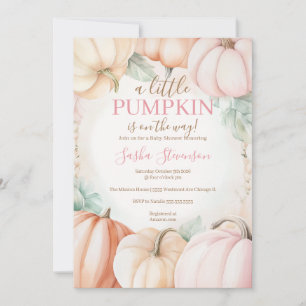 Höstpumpa vattenfärg baby shower inbjudningar