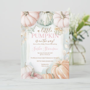 Höstpumpa vattenfärg baby shower inbjudningar
