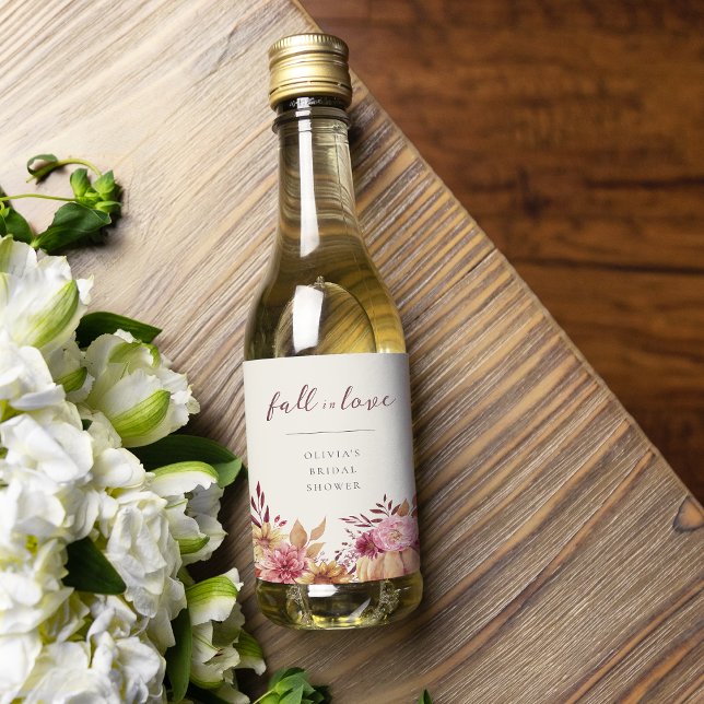 Höstpumpa & vilda blommor "Förälska dig" Vinetikett (Skapare uppladdad)