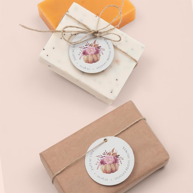 Höstpumpa & vilda blommor Höst Bröllopsdusch Gåvor Etiketter (Skapare uppladdad)