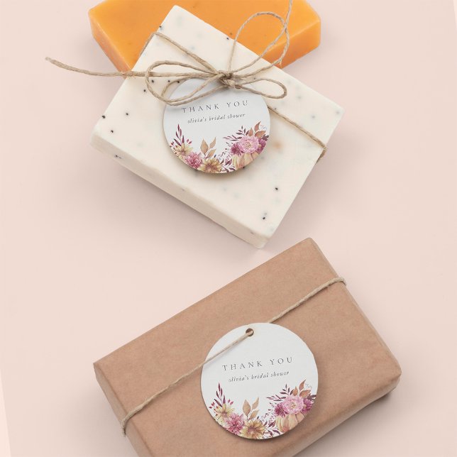 Höstpumpa & vilda blommor Höstbröllopsfest Gåvor Etiketter (Skapare uppladdad)