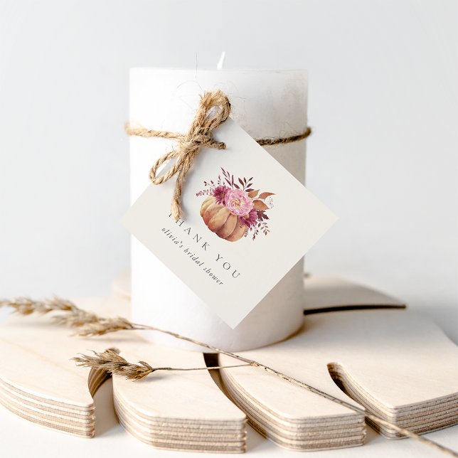 Höstpumpa & vilda blommor Höstbröllopsfest Gåvor Etiketter (Skapare uppladdad)