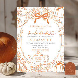 Höstpumpa Vintage Orange Bow Toile te Inbjudningar