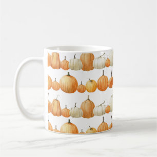 Höstpumpa: Watercolor Illustration Mönster Kaffemugg