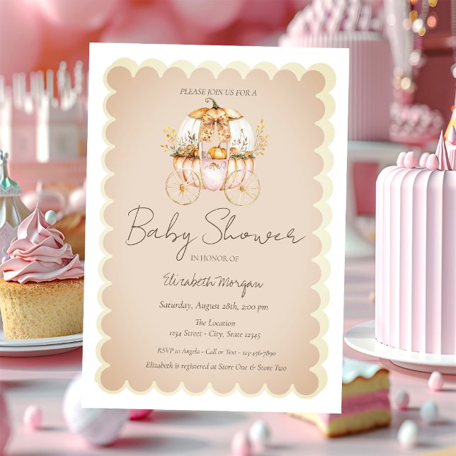  Höstpumpabåge vagn baby shower  Inbjudningar (Skapare uppladdad)