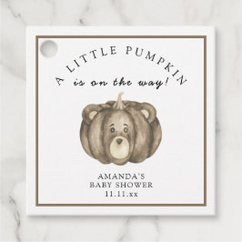 Höstpumpabjörn Baby shower Gåvor Etiketter