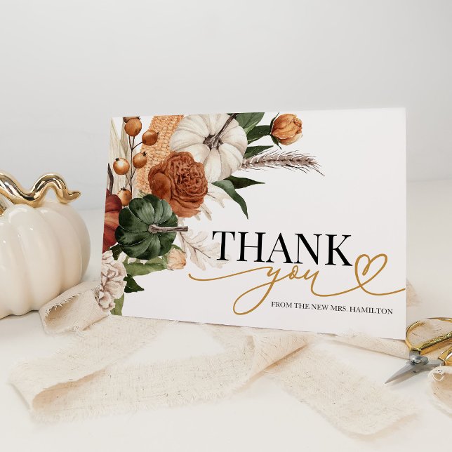 Höstpumpabröllopsdusch Tackkort Inbjudan (Skapare uppladdad)