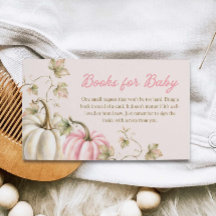 Höstpumpaflicka Baby Shower Böcker för bebis kort