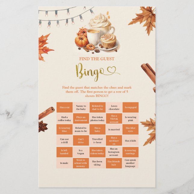 Höstpumpafynd Gästbingo Spel (Framsida)