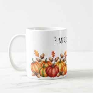 Höstpumpar med akorns kaffemugg