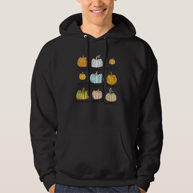Höstpumpasorter Hej pumpasäsong Tack Hoodie (Framsida)