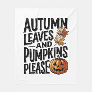 Höstpumpatröja med blad och Halloween-vibbar Fleecefilt
