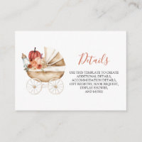 Höstpumpavagn Blommig Baby Shower-detalj