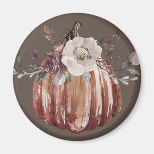 Höstpumpbrun blommigt, terracotta, plumb magnet