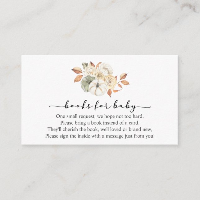 Höstpumpkin Bokar för Baby-inmatningskort Tilläggskort (Framsida)