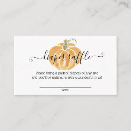 Höstpumpkin Diaper Raffle Watercolor-hölje Tilläggskort