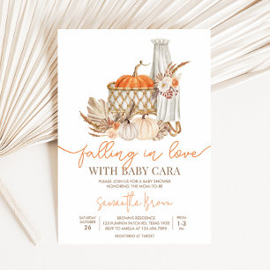 Höstpumpkin Fall i Kärlek Baby Shower Inbjudningar