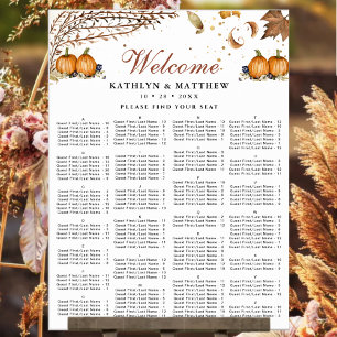 Höstpumpkin Fall Wedding Alphabetical Seating Poster