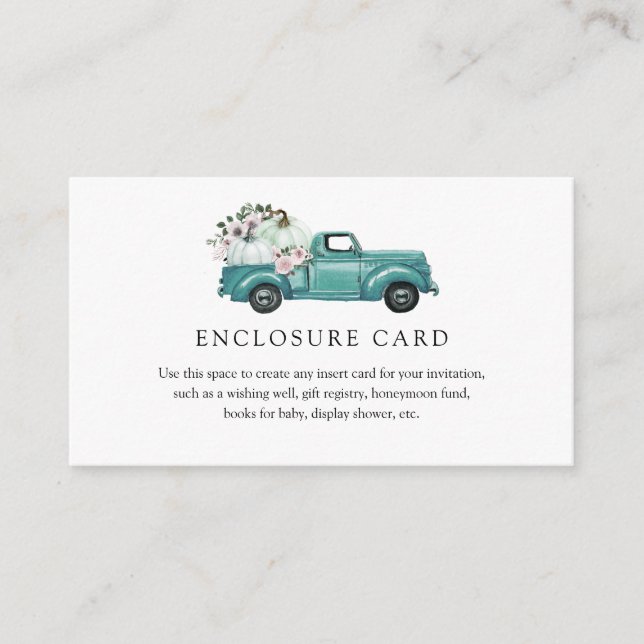 Höstpumpkin Lastbil-höljeskort Tilläggskort (Framsida)