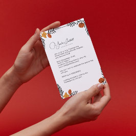 Höstpumpkin Löv Ram Thanksgiving Inbjudningar