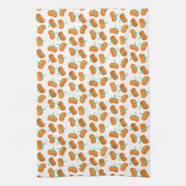 Höstpumpkin Mönster Fall Orange Grönt Kökshandduk