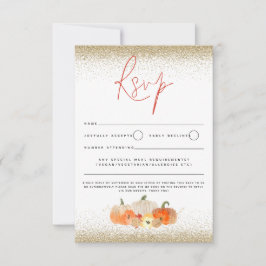 Höstpumpkins Blommigt Glitter Fall Script QR-kod OSA Kort