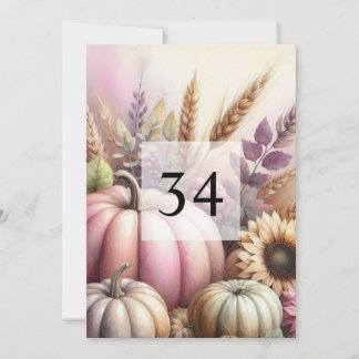 Höstpumpor blad vattenfärg kalligrafi text inbjudningar