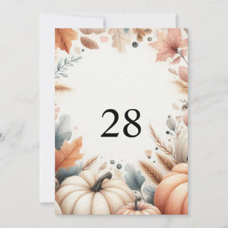 Höstpumpor blad vattenfärg kalligrafi text inbjudningar