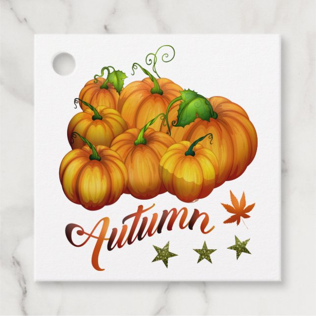 Höstpumpor Gåvor Etiketter (Framsida)